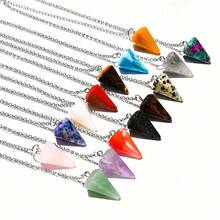 3pcs/5pcs/10pcs Mixed Natural Crystal Hexagon Pendant: Assorted Gemstones Including Quartz, Agate, Amethyst, Tiger Eye, Suitable For DIY Jewelry Making - Pendant - View 12