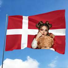 Customized Danish Flag, Personalized Image/Photo/Logo Flag, Easy Image Upload, Custom Indoor/Outdoor Decor Gift, Durable, Decorative, Reusable, Exquisite, Perfect For Outdoor, Garden Decor, Suitable For All Seasons, Suitable For Home Gift, Suitable For Anniversary, Personalized Gift, Flag Pole Not Included - Multicolor - View 2