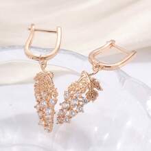1 Đôi bông tai mặt dây chuyền hình lá nho sang trọng tinh tế, đính đá Cubic Zirconia tổng hợp sáng bóng, phụ kiện thanh lịch dành cho phái nữ trong các dịp lễ hội, đám cưới hoặc tiệc tùng, cũng là món quà sinh nhật hoàn hảo. - Hoa hồng vàng - Xem 7