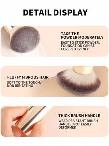 1pc Retractable Blush Brush, Portable Soft Bristle Makeup Brush With Cover, Dust-Proof - Multicolor - View 6