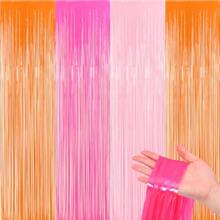 4Pcs Sunset Party Rations 6.6Ft Fe Curtains Party Rations Pink And Orange Backdrop Curtains  Sunset Autumn Tanksng Idal Wedding Uation Backdrop R - màu hồng và màu cam - Xem 2
