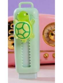 Creative Turtle Shaped Sliding Eraser, Retractable Design For Painting And Writing - Durable PP Material - Multicolor - View 10