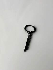 1只钛钢耳环，男士嘻哈极简耳环，可拆卸黑白双杆耳环，适合日常佩戴 - 雙棒耳環 - 查看 14