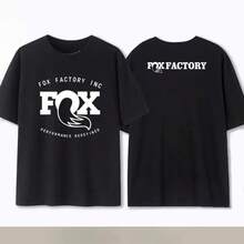 [New Products Arrive With Great Power]Summer Fox Racing Cross-Country Mountain Bike Commemorative T-Shirt High Quality Fashion Men Women Short Sleeve Round Neck TopUnisex T-Shirts For Summer Outings - 黑色 - 查看 5