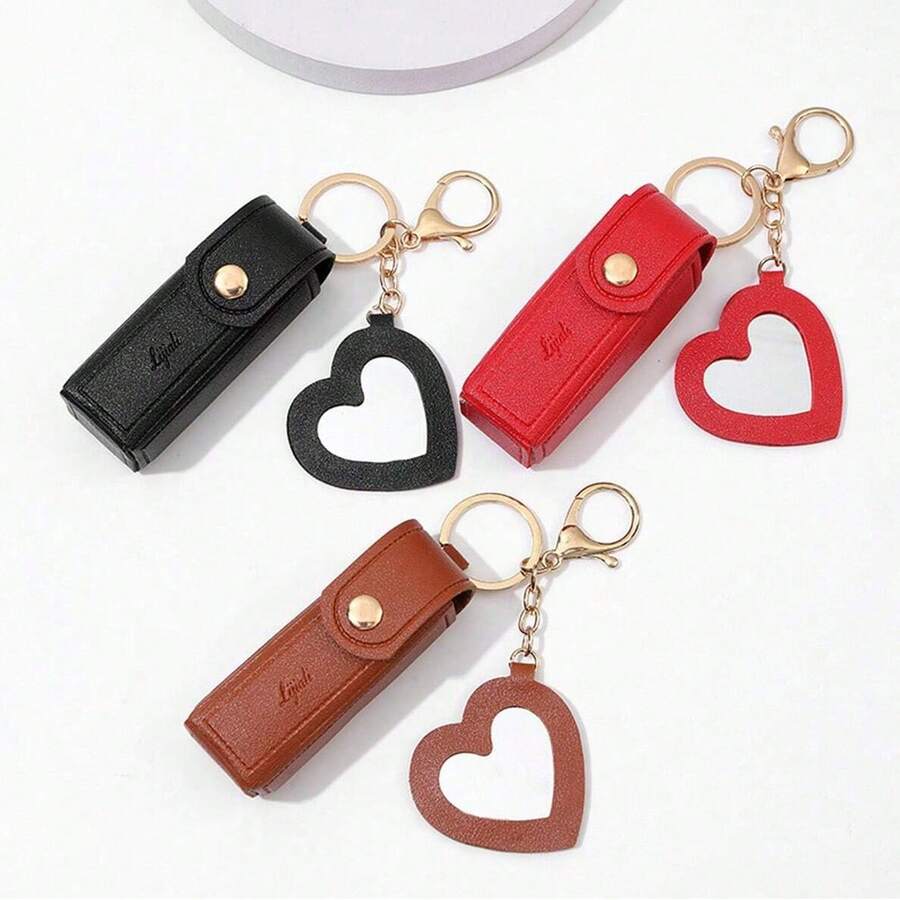 Túi đựng son môi và mỹ phẩm, móc khóa nhỏ gọn tối giản chất lượng cao, móc khóa son môi bằng da tiện dụng, ví đựng tiền xu làm quà tặng. - A - Xem 1