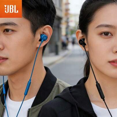 JBL T110 Wired Earphones, Stereo In-Ear Headphones, Computer Gaming Sports Earphones Suitable For 3.5mm Interface Devices