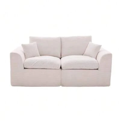 Modern Minimalist Stoffsofa Zweisitzer-Wohnzimmersofa Weicher Und Bequemer Sessel Komplett Mit Kissen Freizeitsofa Im Nordischen Stil Wohnzimmer, Schlafzimmer