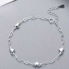 1条可调节心形手链 - 优雅心形手链，适合日常佩戴及各种场合，是完美的礼物之选。 - 銀色的 - 查看 9