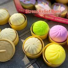2 món đồ chơi bóp mềm hình bánh bao/bánh há cảo (màu ngẫu nhiên), quà tặng vui nhộn, đồ trang trí, giảm căng thẳng, chất liệu mềm dẻo, thích hợp cho các dịp lễ, giảm lo âu (màu sắc và phụ kiện ngẫu nhiên) - Nhiều màu - Xem 2