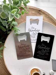 10pcs Customized Spade A Credit Card, Creative Poker Shaped Stainless Steel Household Tool Bottle Opener, Spade Bottle Opener, Customizable Text, Stainless Steel Can Opener, Elegant Black And White Design, Suitable For Parties, Weddings, Holidays, Ideal For Bar Activities, Christmas, Birthday, Father's Day, Valentine's Day Gifts, Smooth Metal Appearance, Metal Structure, Household Items, Business Office Supplies ,Forever Love, Wall Decor - Multicolor - View 8