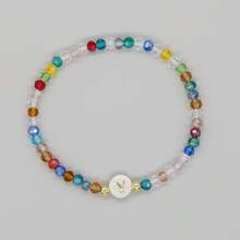 1 chiếc vòng tay pha lê 26 chữ cái tối giản thời trang, vòng tay pha lê hình trái tim co giãn khắc chữ cái đầu tên cá nhân hóa, vòng tay bùa may mắn, vòng tay tên chữ cái dành cho cặp đôi, quà tặng sinh nhật, quà tặng ngày Valentine, quà tặng kỷ niệm. - Nhiều màu - Xem 17