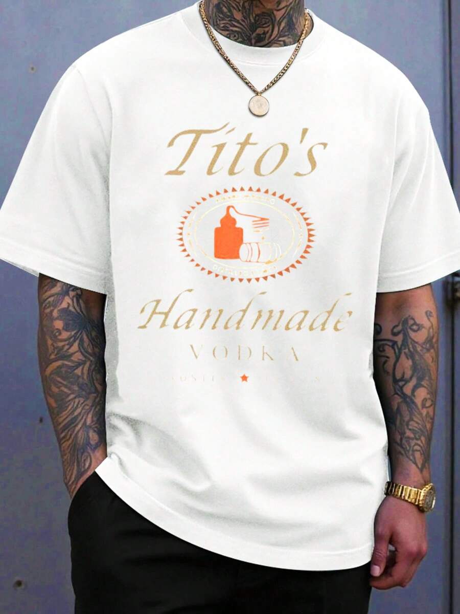 Titos Handmade Vodka Logo T Shirt Unisex Casual Wear For Men And Women With Classic Design Perfect For Everyday Wear And Gift Ideas - White - View 1