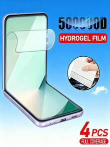 Bộ 4 miếng dán màn hình Hydrogel HD phủ toàn màn hình, chống nổ, chống trầy xước, chống nhìn trộm, tương thích với Samsung Galaxy Z Flip 7/6/5/4/3 5G, bảo vệ riêng tư khi sử dụng ở văn phòng/tàu điện ngầm, tự động sửa chữa vết trầy xước, dễ dàng lắp đặt. - Trong sáng - Xem 15
