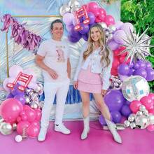 101pcs Music Disco Theme Birthday Balloon Column Set, Includes Musical Notes, Disco 4D Balloons, Exploding Star Balloons And Latex Balloons, Suitable For K-Pop Music Theme Birthday Party Decoration, Karaoke Theme Decoration, 80s Party, Starry Sky Theme Dance Party - Multicolor - View 5