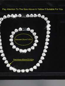 Bộ 2 món dây chuyền và vòng tay hình trái tim bắt mắt kiểu , unisex, phong cách hip-hop, bộ trang sức cao cấp, hoàn hảo làm quà tặng ngày Valentine, sinh nhật, Giáng sinh. - yêu - Xem 9