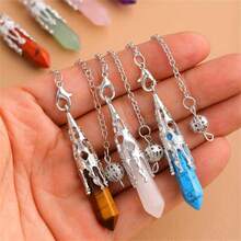 3pcs/5pcs/10pcs Mixed Natural Crystal Hexagon Pendant: Assorted Gemstones Including Quartz, Agate, Amethyst, Tiger Eye, Suitable For DIY Jewelry Making - Pendant - View 3