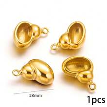 1 Mặt dây chuyền hình vỏ sò bằng thép không gỉ 304, mạ vàng 18K, hình vỏ ốc xà cừ/vỏ sò biển, thích hợp để tự làm vòng cổ, vòng tay và trang sức, không gây dị ứng và chống gỉ. - ốc xà cừ - Xem 11