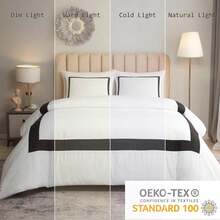 Hotel Duvet Cover Set  Microfiber Line Pattern Bedding Collection Ultra Soft Breathable Duvet Cover With Pillowcase - Black - View 5