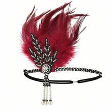 1 pieza Clip para el cabello con plumas estilo años 20 Flapper, para festival de música, fiesta del té, boda, Día de la Madre, accesorio nupcial - Ver 14