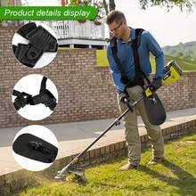 1Pc Adjustable Weeder Shoulder Strap For Lawn Mowers , Brush Cutter Accessories, Durable Weeder Accessories, Ideal For Outdoor Lawn Care, Gardening Tools, Power Tools - Black One-piece Set - View 7