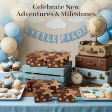 50PCS  Suitcase Favor Boxes Travel Theme Candy Box Vie Kraft Cardboard With Tags And Burlap String For Wedding Travel Theme Party Bridal Shower Decoration - 多 - 查看 7