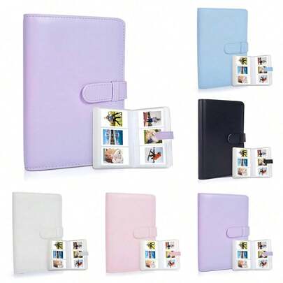 108 Pocket Mini Photo Album Compatible With Fujifilm Film, Fits 2.2x3 Inch Photos, Album Holds Total 108 Photos, PU Leather Cover And Clear PVC Sleeves, 36 Separate Pages With 3 Pockets Each, Flip Book Style For Easy Photo Viewing