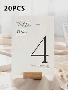 1/20pcs Customizable Wedding Table Number Cards (Without Holder), Customizable Wedding Seating Cards - Can Print Name And Table Number, Can Print Table Number Cards, Editable Table Number Cards, DIY Table Number Signs, Simple Elegant Design, Perfect For Wedding Reception, Bridal Shower, Engagement Party, Banquet Table Decor, Unique Wedding Favors - Multicolor - View 9