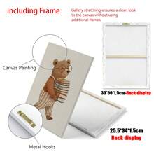 Una impresión artística en lienzo, disponible en versiones enmarcadas y sin enmarcar; arte de pared para guardería con un oso; arte de guardería con temática animal; un diseño de oso leyendo; decoración de guardería de género neutro; diseños lindos para niños pequeños; estética de decoración de habitación; pósteres de habitación; decoración del hogar; decoración de la sala de estar; decoración divertida para la habitación de los niños - Multicolor - Ver 6