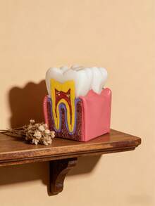 1 pieza Modelo exclusivo de anatomía dental, modelo de demostración de patología de caries y pulpitis, herramienta de enseñanza médica, decoración de escritorio, escultura de anatomía dental, colección científica de aprendizaje de clínica dental - multicolor - Ver 4