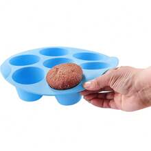 7-Cup Muffin Baking Pan For Air Fryer, Non-Stick Cupcake Mold, Round Pudding Baking Tray, Baking Tools - Multicolor - View 4
