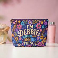 1 túi đựng mỹ phẩm, hiệu Debbie Fashion Life, ví có khóa kéo, túi đựng đồ ăn nhẹ văn phòng phẩm, túi đựng đồ chăm sóc da, túi đựng mỹ phẩm in hai mặt - hộp đựng văn phòng phẩm cho học sinh - quà tặng ngày lễ - Xem 2