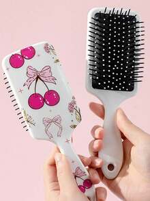 1 chiếc lược chải tóc họa tiết trái cây dễ thương, đệm mềm chống rối, thích hợp sử dụng hàng ngày và khi đi du lịch. - Nhiều màu - Xem 2