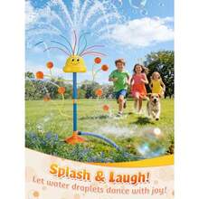 Water Sprinkler Outdoor Yard Toy For Smile Face Rainbow Splash Toy With 8 Wiggle Tubes 4 Nozzle Backyard Lawn Water Sprinkler Summer Family Games Fun Water Toys For 3-8 Boy Girl - As Pic - View 2