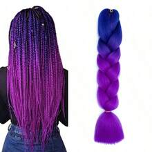 Extensions de cheveux tressés en fibre synthétique dégradé violet. Fibres résistantes à haute température pour tresses sénégalaises, tresses boîtes, queue de cheval tressée, pour une utilisation quotidienne - Multicolore - Voir 9