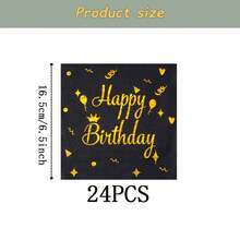 黑色和金色皇冠箔印一次性派对餐具套装，7/9英寸餐盘、杯子、餐巾纸，适用于庆祝活动、婚礼、订婚、生日、派对等场合。 - 多色 - 查看 14