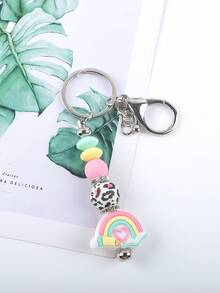 1 pieza Margarita, Cara sonriente, Manzana, Taza Llavero de cuentas de silicona, Accesorio colgante para mochila, Llavero anti-pérdida, Día del maestro, Regalo de regreso a la escuela, Regalos para madre, padre, graduación y maestro - 2579 - Ver 12