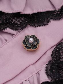 1/2/5 Stück 18mm Vintage Camellia Blumen Metall Strass Knöpfe, abnehmbare Knopfabdeckungen, Kristall Dekor Knöpfe mit Zange für Kleider, Anzüge, Hemden, Bleifarbe - Mehrfarbig - Übersicht 9
