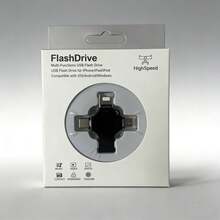 Unidad flash USB multifuncional 4 en 1 de 256GB, compatible con Apple/Android Type-C/Computadora, unidad USB de metal OTG de alta velocidad 3.0, plug and play - Ver 9