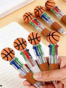 8 pezzi/set Mini penne a a forma di pallone da basket, gadget per feste a tema basket in colori assortiti, penne a grandi e divertenti 4-in-1 ad alta capacità, regali di compleanno, forniture per insegnanti, regali di laurea, bomboniere per matrimoni - Basket - Visualizzare 3