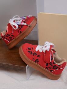 1 đôi giày thể thao đế mềm thời trang trẻ em, giày bệt da đa năng cho học sinh, giày lười đế mềm cho bé. - Đỏ - Xem 5