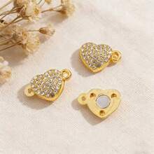 Heart-Shaped Magnetic Clasp Pendant, Heart Design Helps DIY Jewelry Magnetic Connector Bracelet Necklace - Multicolor - View 10