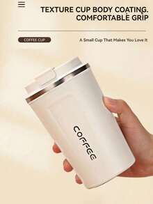 1pc 380/510ml Travel Coffee Cup, Stainless Steel Insulated Mug, Reusable Tea Cup, Leak-Proof Lid, Suitable For Travel, Commute, Office, Summer Hydration, Practical Gift For Coffee Lovers - Multicolor - View 8