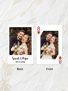 Personalized Wedding Poker Cards,Custom Photo & Text, Personalized Initials & Date Poker Deck With 14 Styles,Perfect For Bridal Party Gifts & Table Decor,Wedding Favors & Table Games,Calendar/Monogram/Photo Styles, Perfect For Wedding Souvenirs - Multicolor - View 26