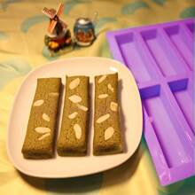 1pc 8-Cavity Silicone Oatmeal Energy Bar Mold, Rectangular Ice Cube Chocolate Mold, Suitable For Baking Protein Bars, Truffles, Brownies And Other Baking Tools - Purple - View 3