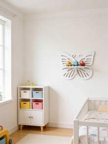 OBOVAY 1 pieza Estante de almacenamiento con forma de mariposa, Estante de almacenamiento de pared, Colgante de pared con forma de mariposa, Utilizado para decoración de habitación de bebé Estante de almacenamiento, Decoración del hogar, Elementos esenciales de la habitación, Elementos esenciales de la habitación de niños, Elementos esenciales para recién nacidos, Decoración de habitación rosa - Multicolor - Ver 8