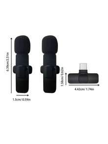 Wireless Lavalier Microphone For Smartphones, Type-C Interface, Plug And Play, 2.4G Ultra-Low Latency, Built-In Noise Reduction Chip, Suitable For Video Recording, Interviews, Podcasts, Vlogging - Black - View 13