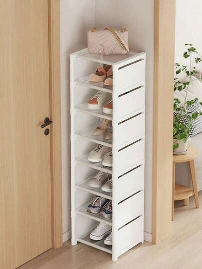 Madebyblanc 1pc Household Multi-Layer Single Row Shoe Rack, Living Room, School Dormitory Shoe Storage Rack, Can Be Freely Assembled, Home Decoration