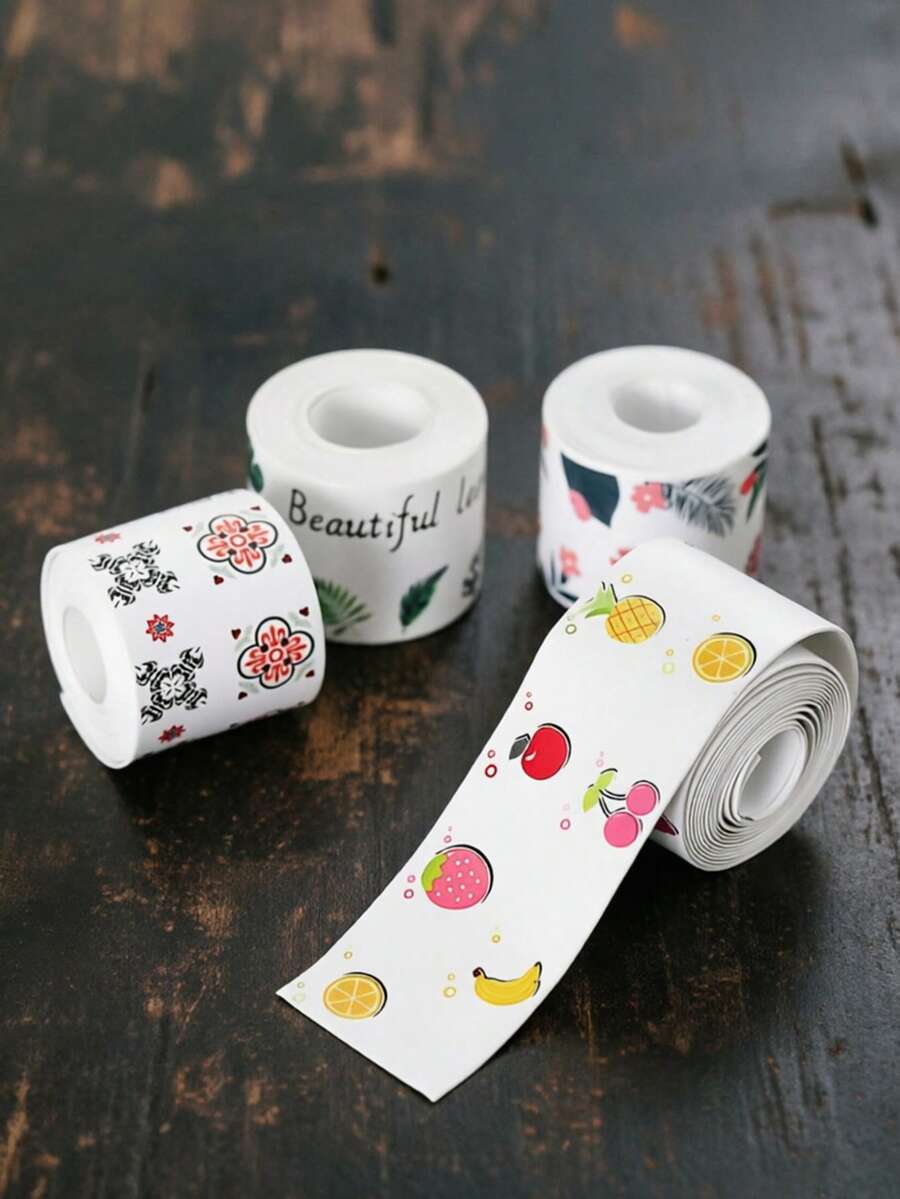 1 Cuộn (1,5m/59,05in) Băng keo chống nấm mốc, chống thấm nước, họa tiết hoa tối giản, thích hợp cho nhà cửa, nhà bếp, bồn rửa, mặt bàn, dải bịt kín chống thấm nước, phòng tắm, nhà vệ sinh, chậu rửa, chất trám khe chống nấm mốc, vật tư vệ sinh nhà cửa. - Nhiều màu - Xem 1