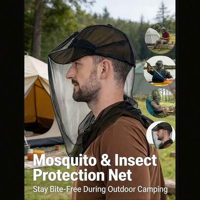 1. Mũ trùm đầu chống côn trùng nhẹ, thích hợp cho leo núi và du lịch ngoài trời - Thiết kế lưới thoáng khí, có thể gấp gọn, phù hợp cho câu cá, cắm trại và khám phá đỉnh núi, phụ kiện leo núi, mũ lưới chống côn trùng tối ưu | Giúp bạn chống lại muỗi, ruồi và ruồi giấm, tận hưởng niềm vui khám phá ngoài trời, cắm trại và câu cá mà không bị côn trùng cắn! Lựa chọn tốt nhất cho những người đam mê hoạt động ngoài trời.