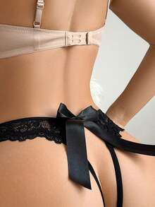 Quần lọt khe nữ màu đen phối ren hoa, kiểu Pháp lãng mạn, gợi cảm. - màu đen - Xem 3